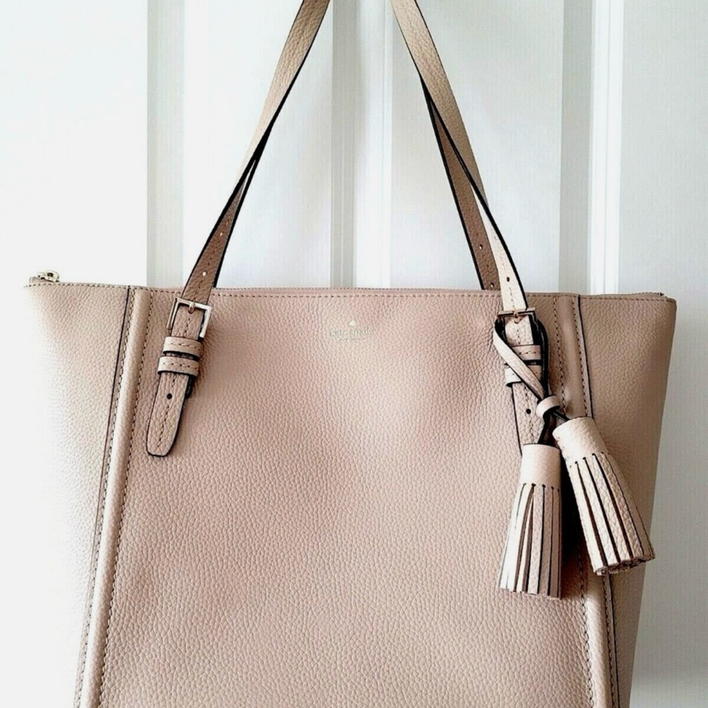 Kate Spade Tan Tote with Silver Accents